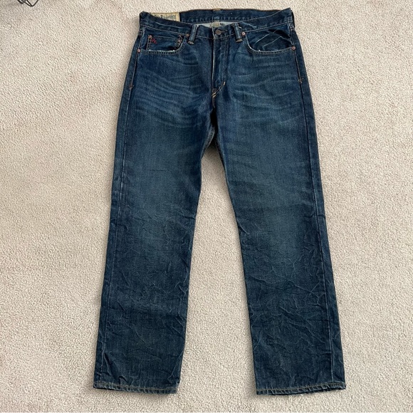 Polo Ralph Lauren 2009 Classic Straight 867 Raw Denim Dark Wash Rigid Jeans - Picture 3 of 11
